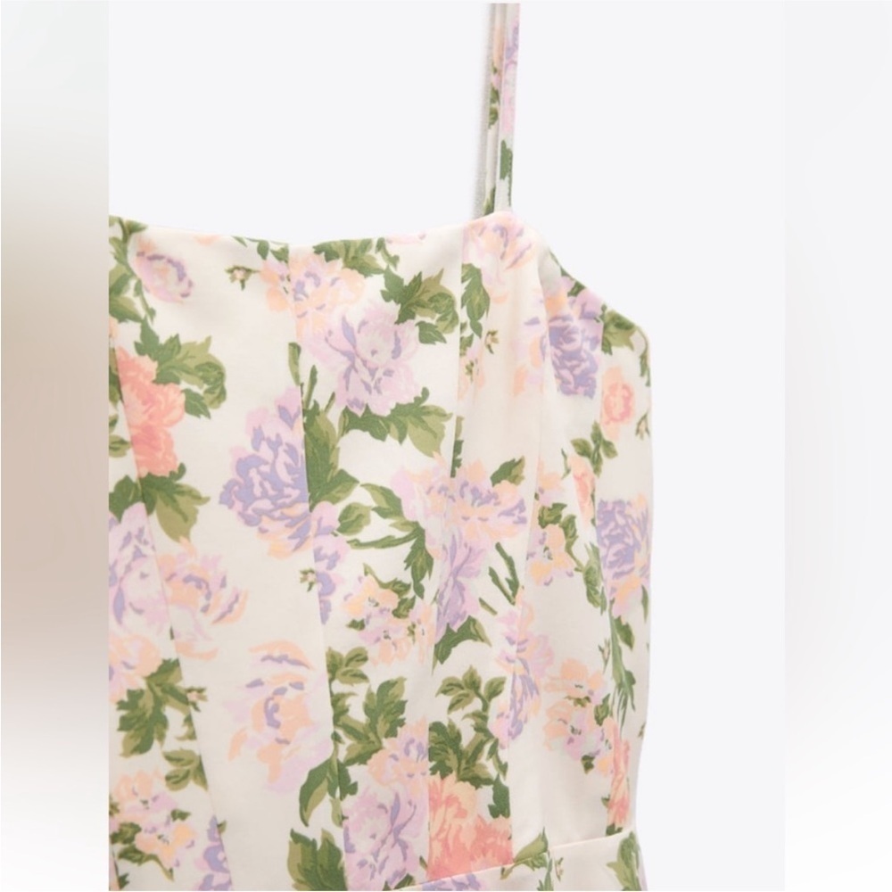 NWT Zara Mini Floral Spaghetti Strap Dress Blogger Favorite Sz XS - Picture 5 of 13